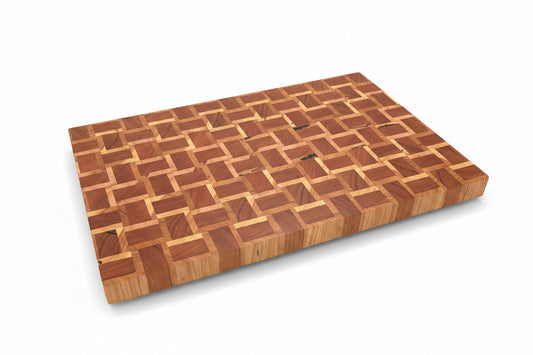 Cherry and Maple Endgrain Basket Weave Cutting Board